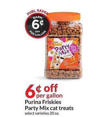 Hy-Vee Purina friskies party mix cat treats offer