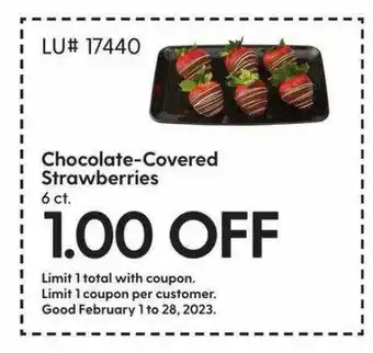Hy-Vee Chocolatecovered strawberries offer