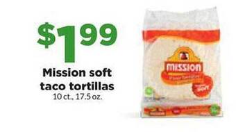Hy-Vee Mission soft taco tortillas offer