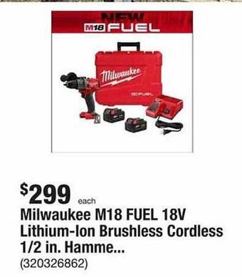 The Home Depot Milwaukee m18 fuel 18v lithium-ion brushless cordless 1 2 in hamme... offer