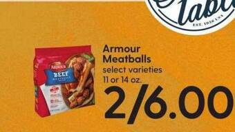 Hy-Vee Armour meatballs offer