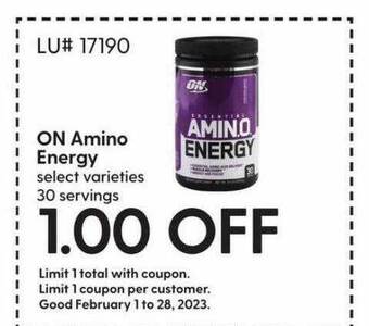 Hy-Vee On amino energy offer