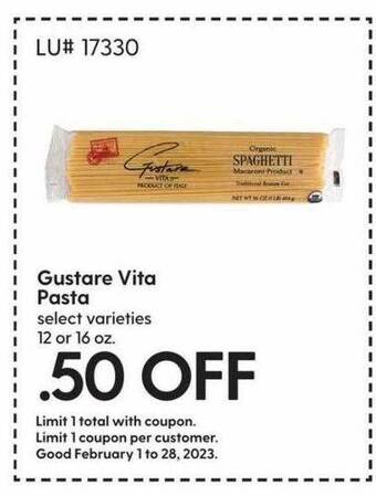 Hy-Vee Gustare vita pasta offer