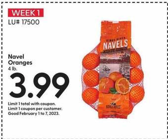 Hy-Vee Navel oranges offer