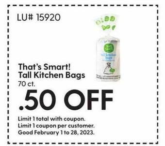 Hy-Vee That's smart! tall kitchen bags offer
