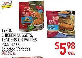 Ingles Markets Tyson chicken nuggets, tenders or patties offer