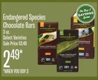 Jewel-Osco Endangered species chocolate bars offer