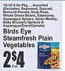 Key Food Birds eye steamfresh plain vegetables offer