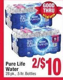 Jewel-Osco Pure life water offer