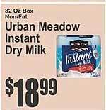 Key Food Urban meadow instant dry milk offer