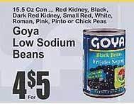Key Food Goya low sodium beans offer