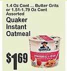 Key Food Quaker instant oatmeal offer