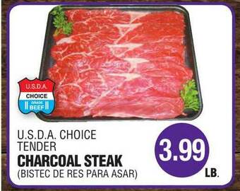 Carnicerias Jimenez U.S.D.A. Choice Tender Charcoal Steak offer