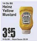 Key Food Heinz yellow mustard offer