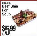 Key Food Beef shin for soup offer