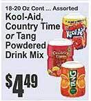 Key Food Kool-aid, country time or tang powdered drink mix offer