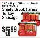 Key Food Shady brook farms turkey sausage offer