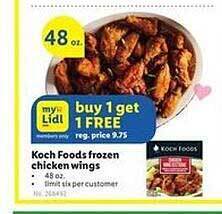 Lidl Koch foods frozen chicken wings offer