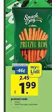 Lidl Pretzel rods offer