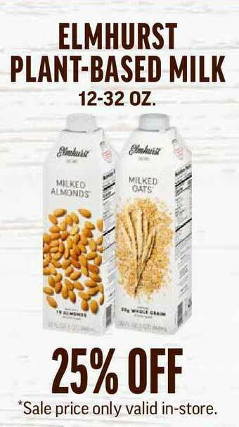 Central Market Elmhurst Plant-Based Milk 12-32 Oz offer