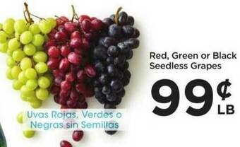 Food 4 Less Red, Green Or Black Seedless Grapes offer