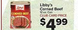 Food Town Store Libby's corned beef offer