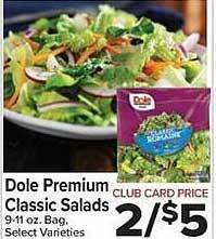 Food Town Store Dole premium classic salads offer