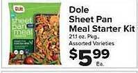 Food Town Store Dole sheet pan meal starter kit offer