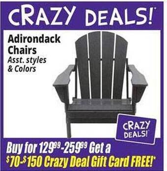 Ocean State Job Lot Adirondack chairs offer