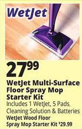 Ocean State Job Lot Wetjet multi-surface floor spray mop starter kit offer