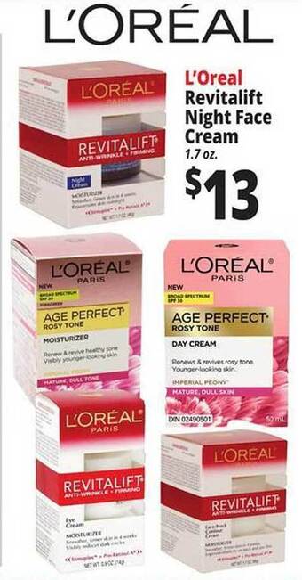 Ocean State Job Lot L'oréal revitalift night face cream offer