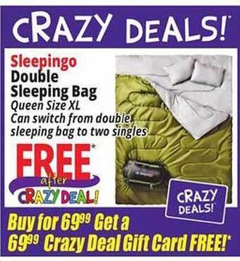 Ocean State Job Lot Sleepingo double sleeping bag offer