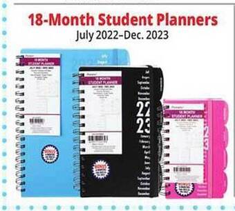 Ocean State Job Lot 18-month student planners offer