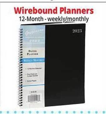 Ocean State Job Lot Wirebound planners offer