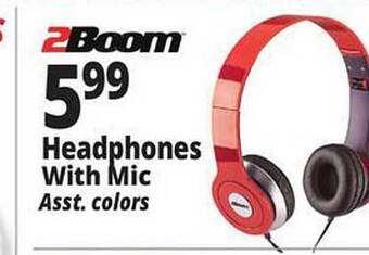 Ocean State Job Lot 2boom headphones with mic offer