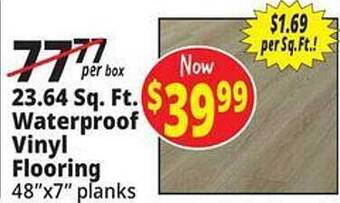 Ocean State Job Lot 23.64 sq. ft. waterproof vinyl flooring offer