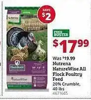 Rural King Nutrena naturewise all flock poultry feed offer