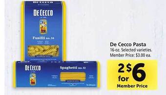 Safeway De cecco pasta offer