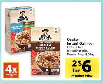 Safeway Quaker instant oatmeal offer