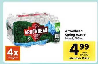 Safeway Arrowhead spring water offer