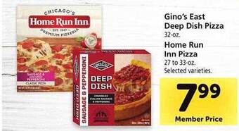 Safeway Gino's east deep dish pizza, home run inn pizza offer