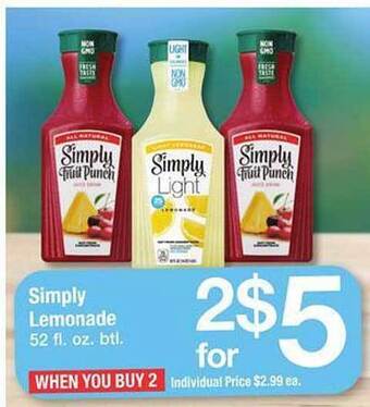 Safeway Simply lemonade offer