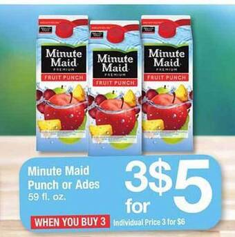 Safeway Minute maid punch or ades offer