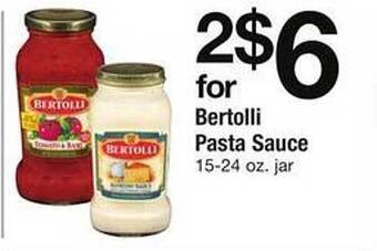 Safeway Bertolli pasta sauce offer