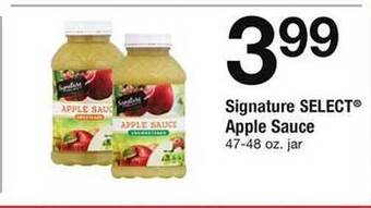 Safeway Signature select apple sauce offer