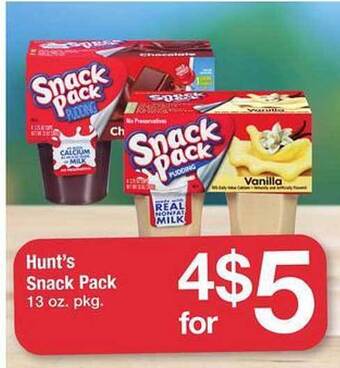 Safeway Hunt's snack pack offer
