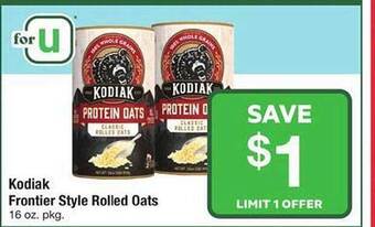 Safeway Kodiak frontier style rolled oats offer