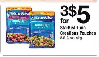 Safeway Starkist tuna creations pouches offer