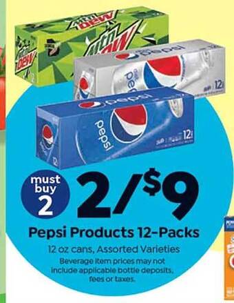 Save a Lot Pepsi products 12-packs offer