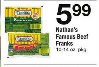 Safeway Nathan's famous beef franks offer